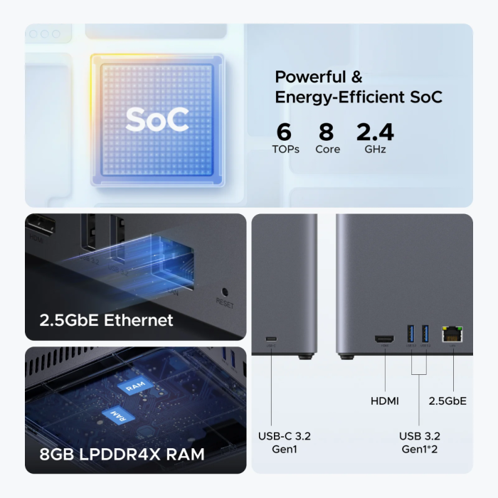 Ugreen NASync DH4300 Plus za 4 diske, ARM 8-jedrni, 8GB DDR4, 2.5Gbe mreža-1