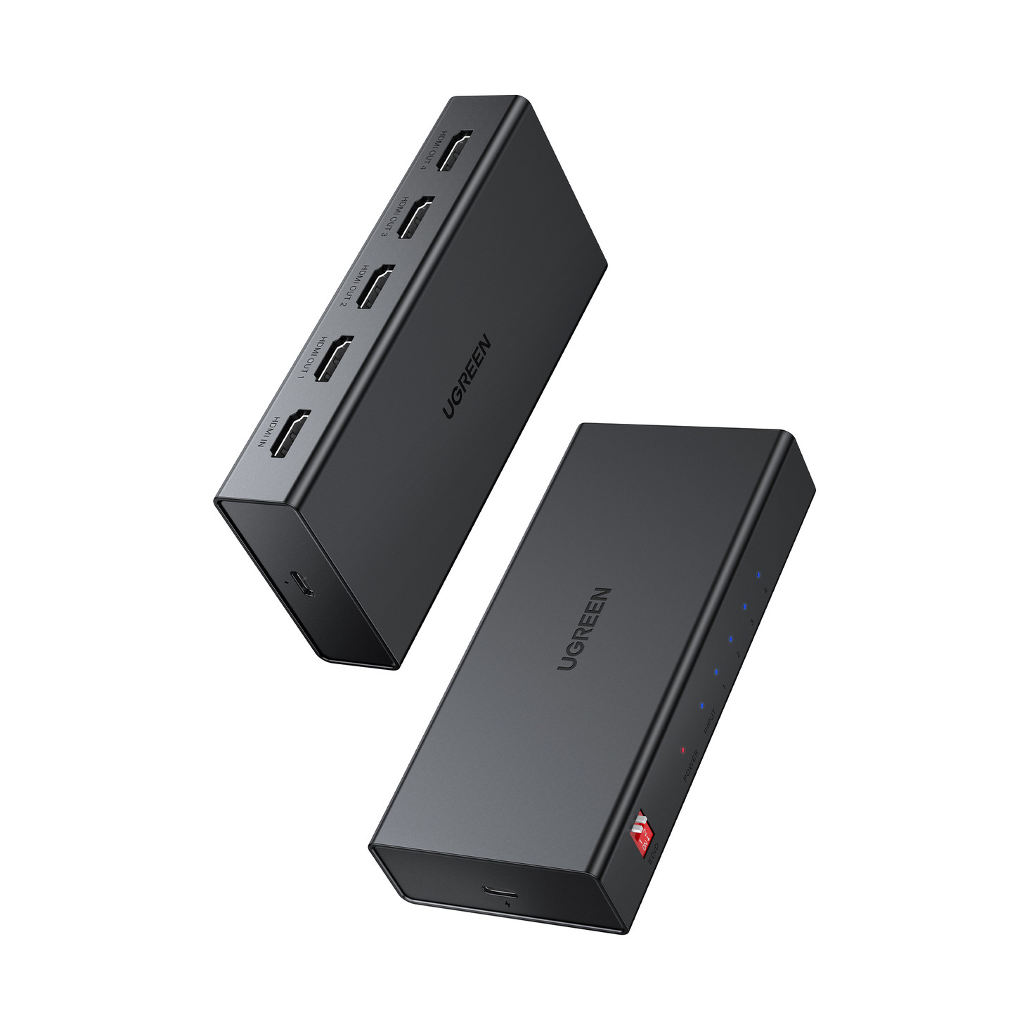 Razdjelnik video UGREEN, 4-portni, HDMI na 4x HDMI, 4K@60Hz, crni-2