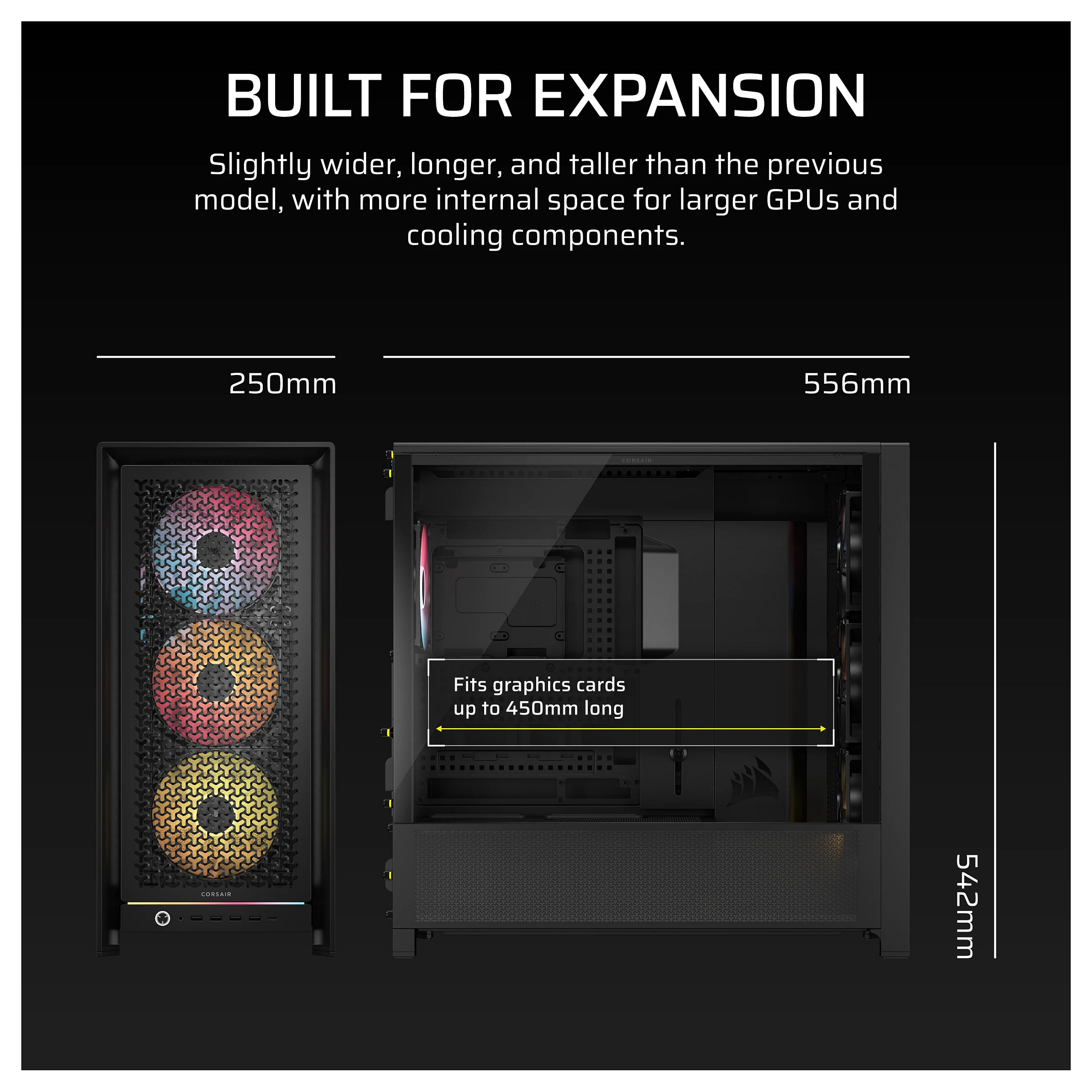 Kućište Corsair 5000D BlackMid-Tower Airflow Case-11
