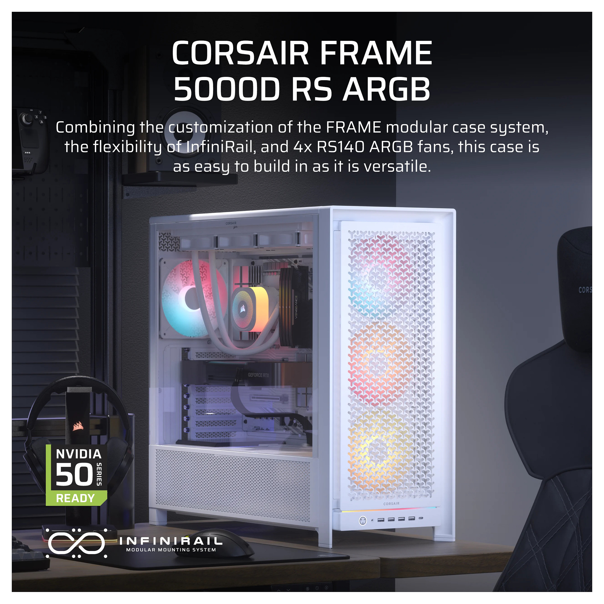 Kućište CORSAIR 5000D WhiteMid-Tower Airflow Case-4