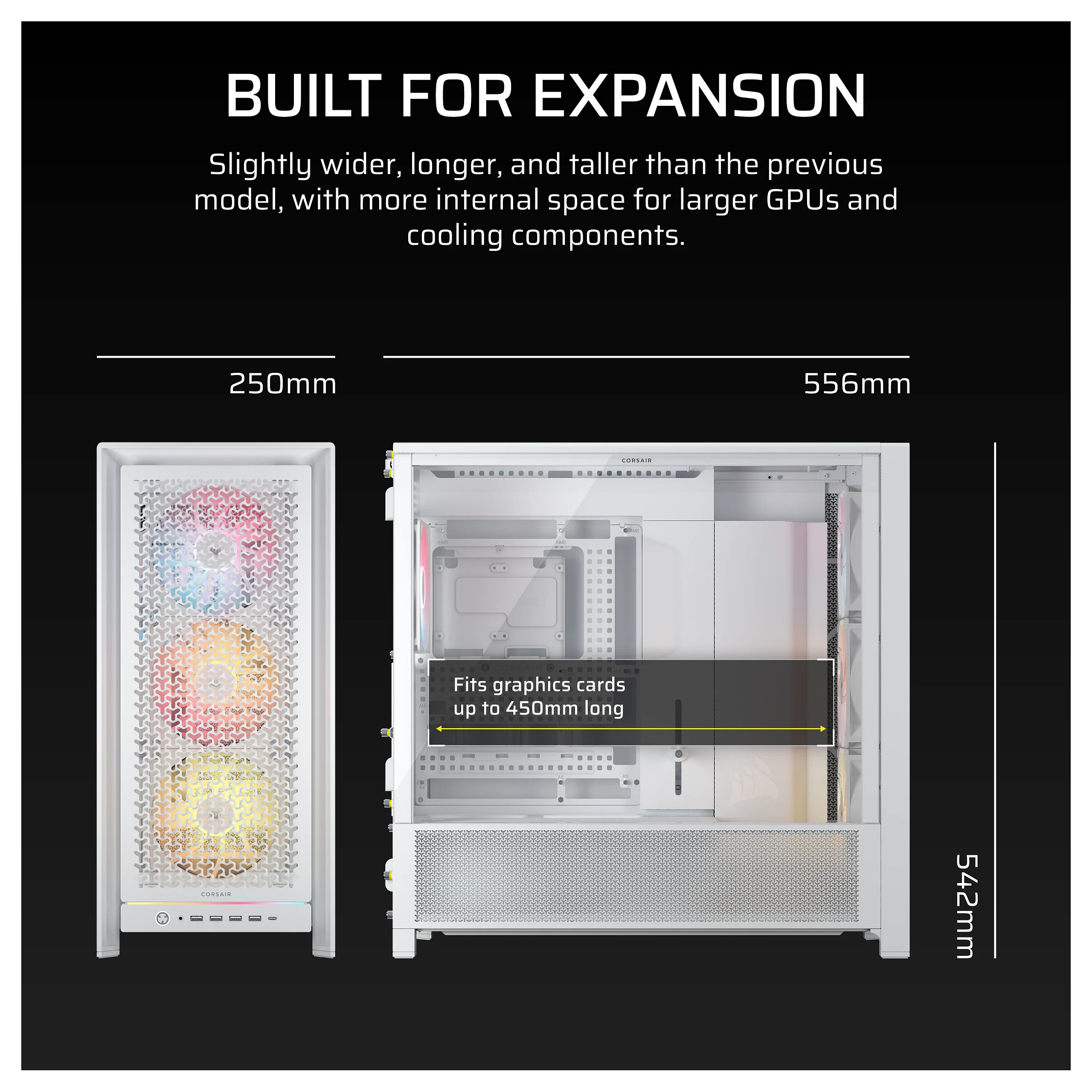 Kućište CORSAIR 5000D WhiteMid-Tower Airflow Case-11