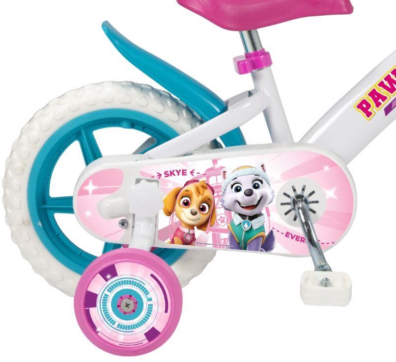 Dječji bicikl TOIMSA 12" Paw Patrol (3-5 godina, pomoćni kotači, prednja i stražnja kočnica) bijeli-1