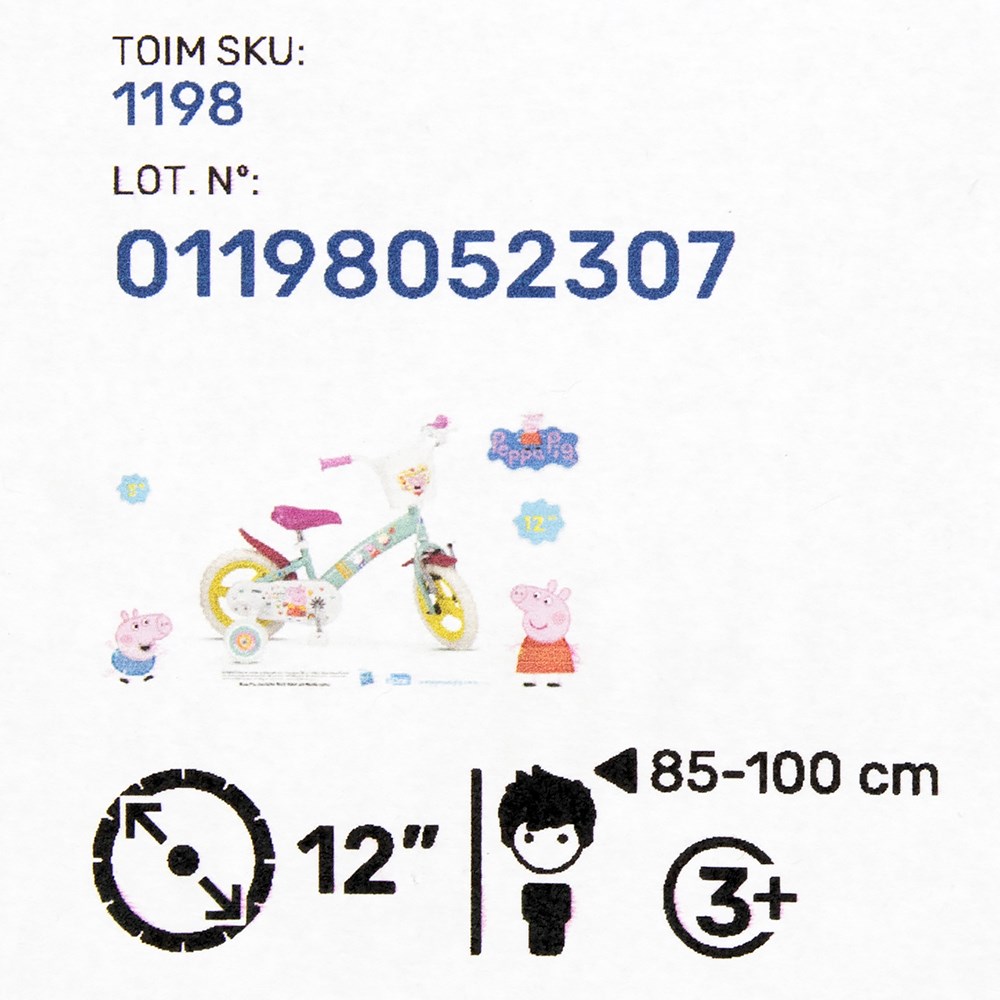 Bicikl za djecu TOIMSA TOI1198 12" Peppa Pig-1