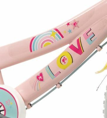 Dječji bicikl TOIMSA Barbie 16" (5-8 godina, pomoćni kotači, 2 kočnice) rozi-3