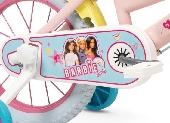 Dječji bicikl TOIMSA Barbie 14" (za djecu 4-6 god, pomoćni kotači, košara, sjedalica za lutku) Pink-3