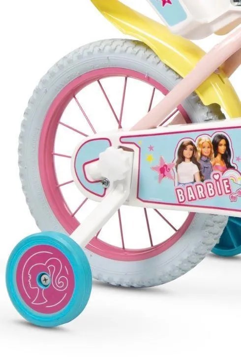 Dječji bicikl TOIMSA Barbie 14" (za djecu 4-6 god, pomoćni kotači, košara, sjedalica za lutku) Pink-6