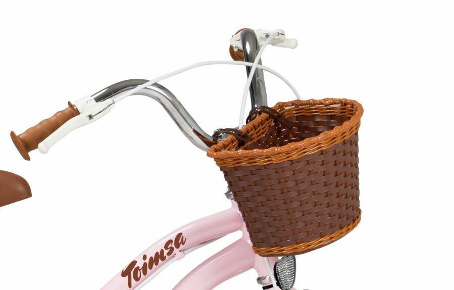 Dječji bicikl TOIMSA 16" Vintage Pink (pomoćni kotači, košara, sjedalica za lutku)-2