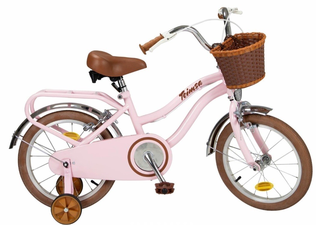 Dječji bicikl TOIMSA 16" Vintage Pink (pomoćni kotači, košara, sjedalica za lutku)-0