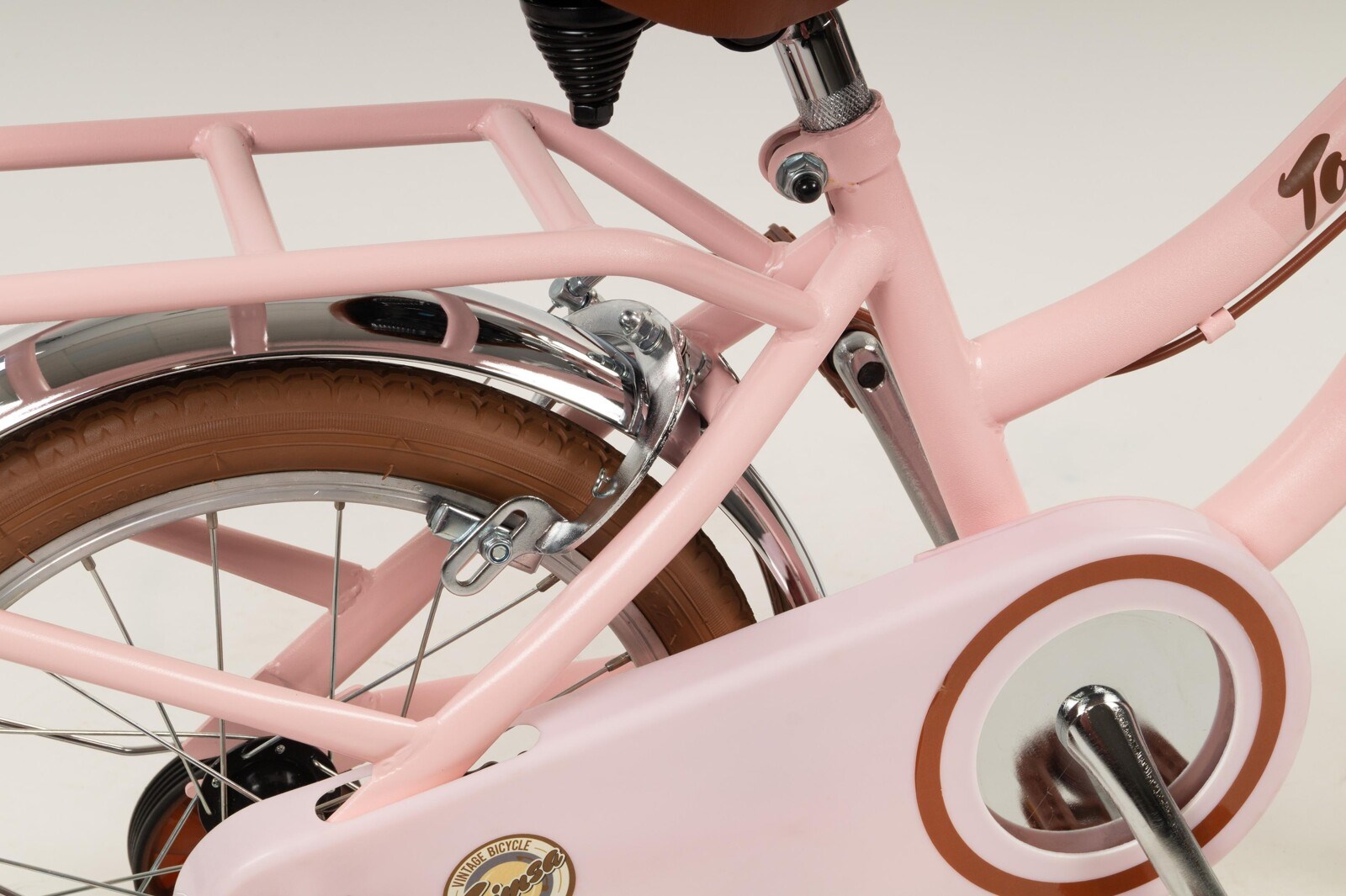 Dječji bicikl TOIMSA 16" Vintage Pink (pomoćni kotači, košara, sjedalica za lutku)-5