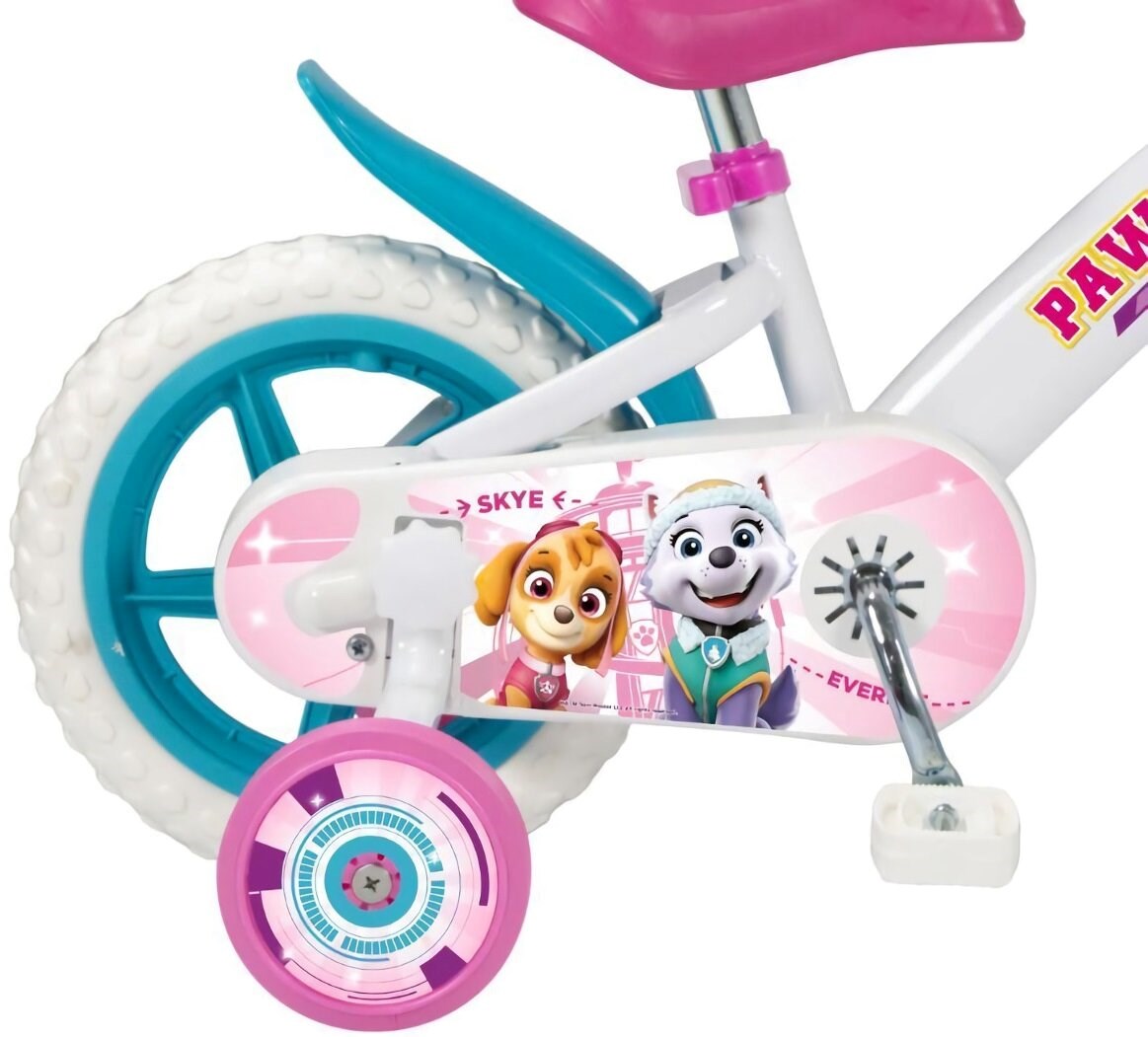 Dječji bicikl TOIMSA Paw Patrol 12" (za djecu 3-5 god, pomoćni kotači, košara, sjedalica za lutku) bijeli-1
