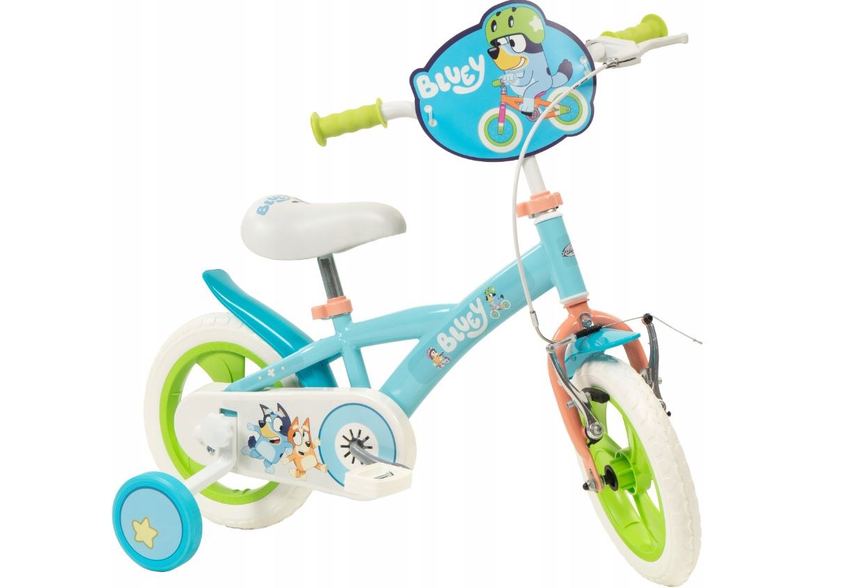 Dječji bicikl TOIMSA 12" Bluey (za djecu 3-5 god, pomoćni kotači, prednja i stražnja kočnica)-5
