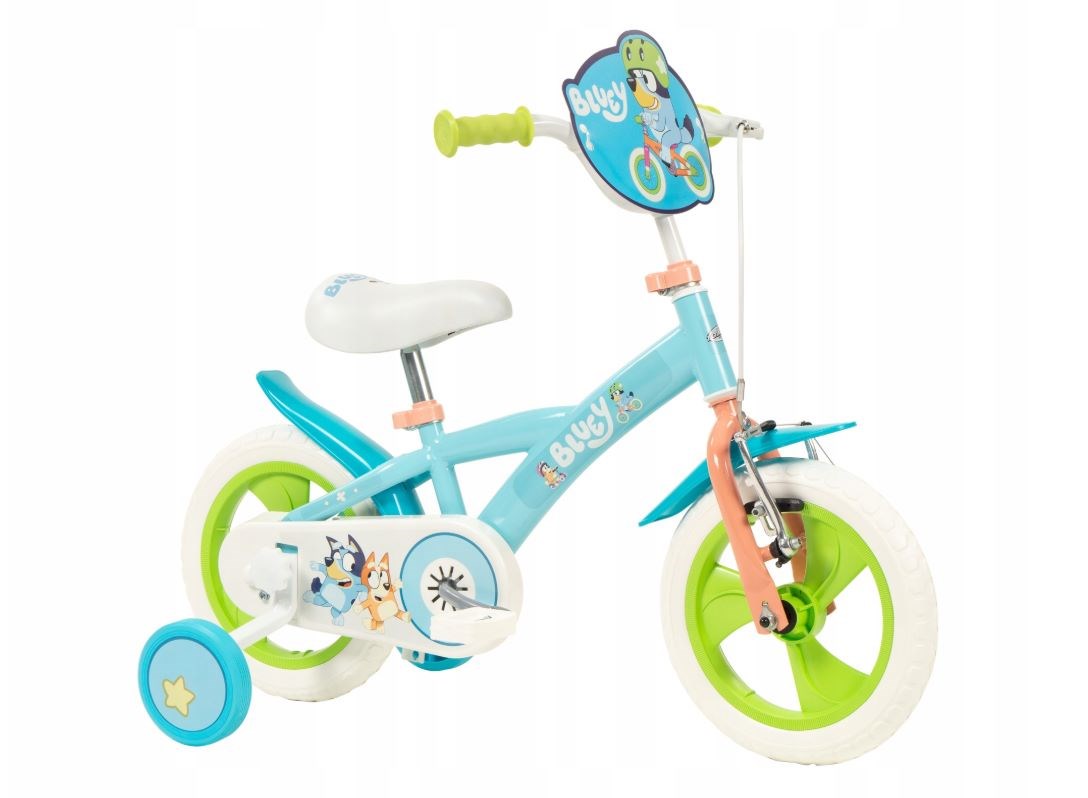 Dječji bicikl TOIMSA 12" Bluey (za djecu 3-5 god, pomoćni kotači, prednja i stražnja kočnica)-1