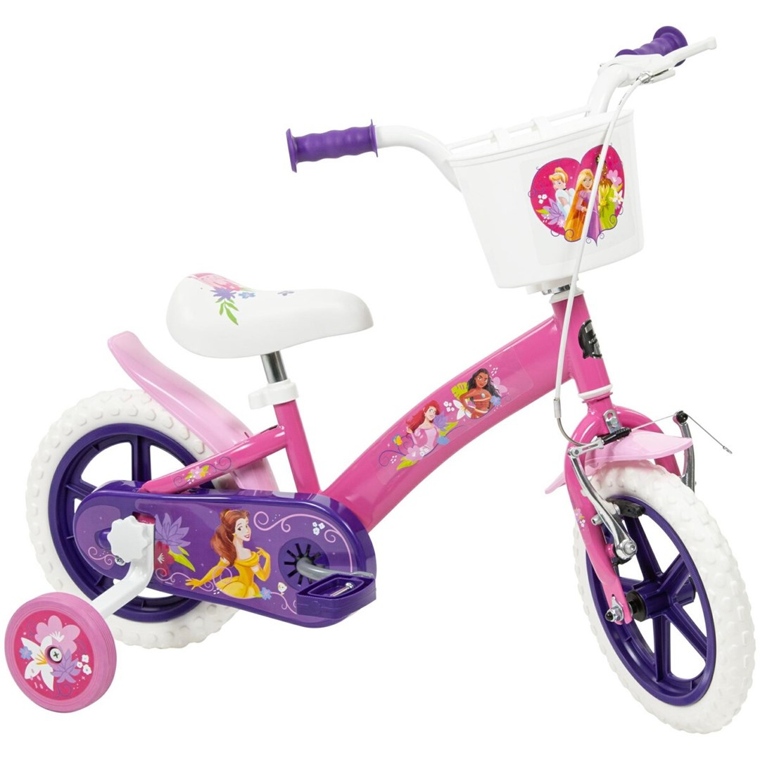 Dječji bicikl HUFFY Disney Princess 12" (pomoćni kotači, prednja košara, za dob 3-5 god)-0