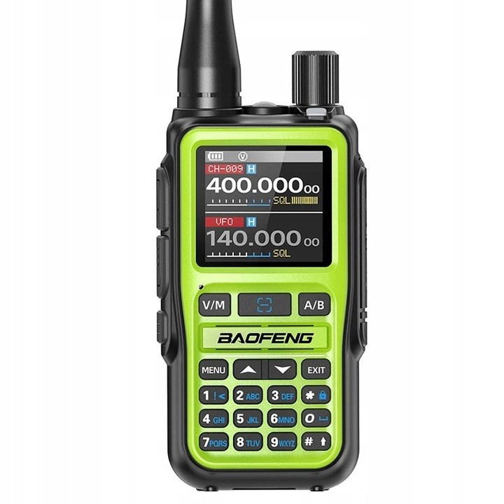 Walkie-Talkie BAOFENG UV-5R (MINI USB-C, Bluetooth, VHF UHF, Aviation Band, zelena boja)-0