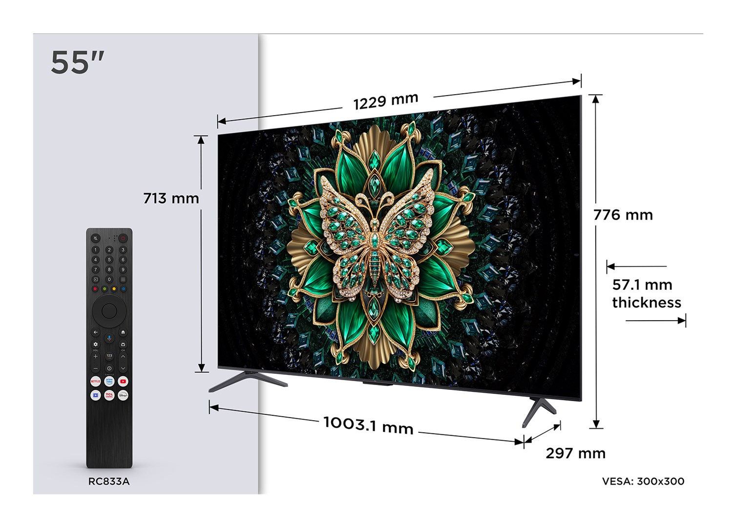 Televizor TCL 55C69K (55''/140cm, 4k uhd, smart tv, wi-fi, metalik)-1