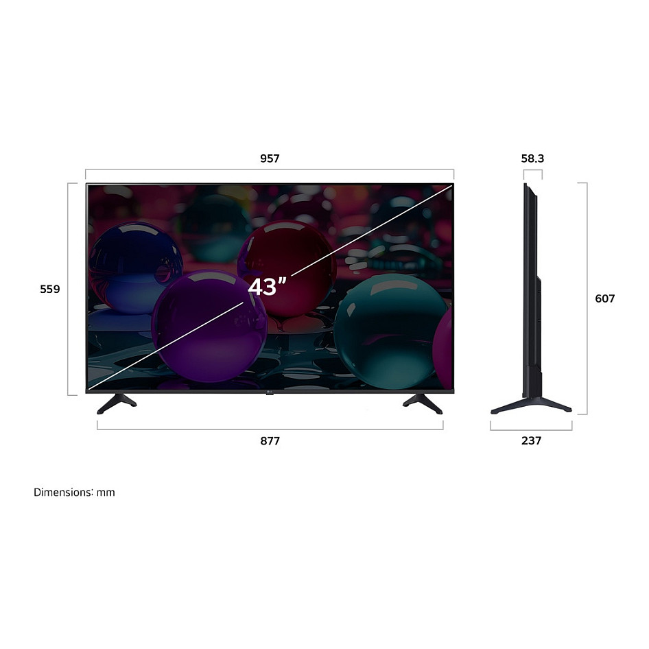 TV LG 43UA73003LA 43" (109 cm, 4K UHD,  Smart TV , Wi-Fi, Google Assistant)-9
