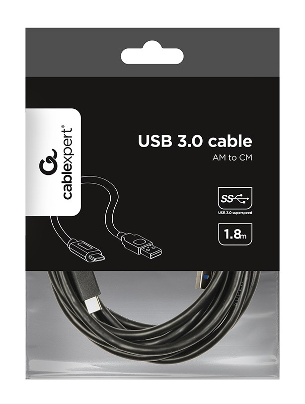 USB kabel GEMBIRD CCP-USB3-AMCM-6 (USB 3.2 Gen 1, 1.8 m, USB C na USB A, crna boja)-2
