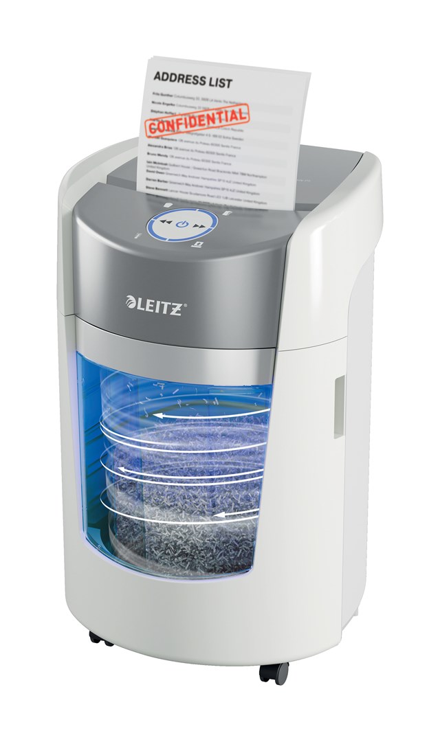 Uničitelj papira LEITZ IQ OptiMax Small Office 350 (Micro Cut, Security P5, 22L, bijeli)