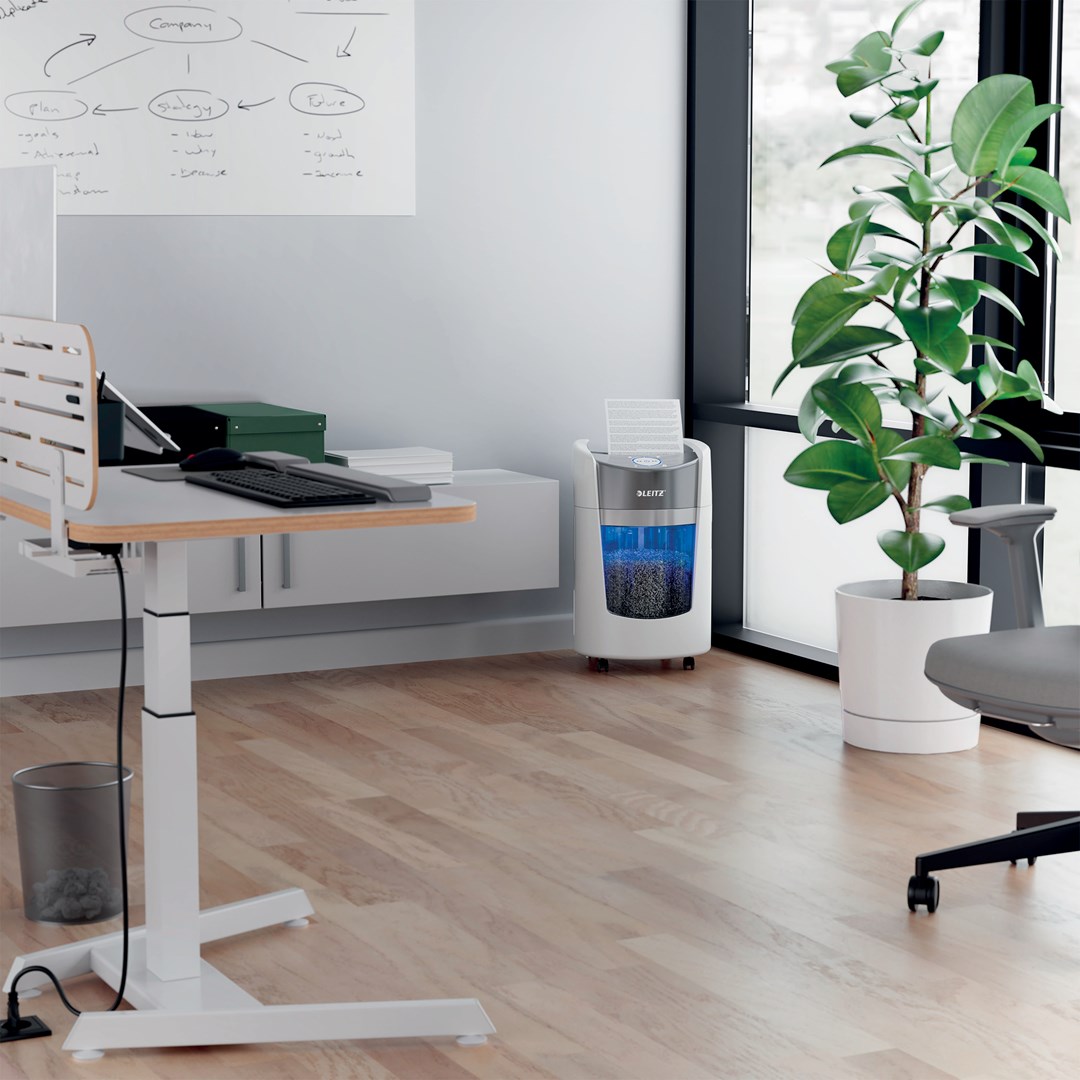 Uničitelj papira LEITZ IQ OptiMax Small Office 350 (Micro Cut, Security P5, 22L, bijeli)-3