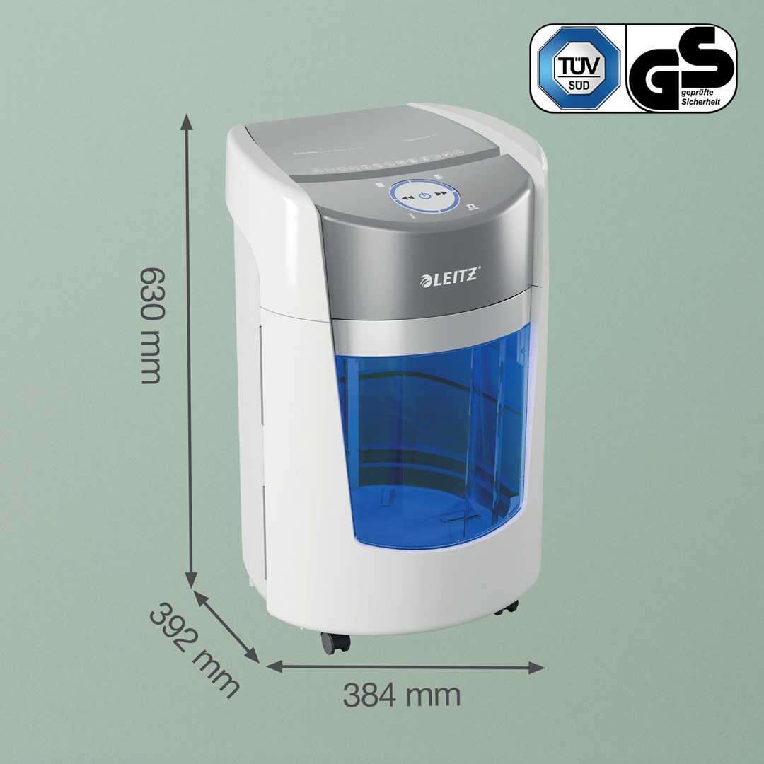 Uničitelj papira LEITZ IQ OptiMax Small Office 350 (Micro Cut, Security P5, 22L, bijeli)-6