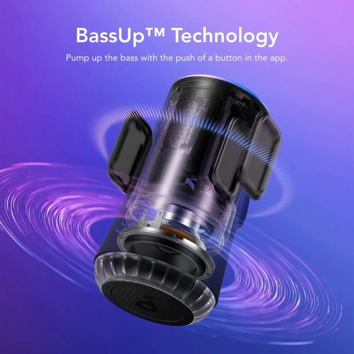 Prijenosni Bluetooth zvučnik ANKER Soundcore Glow (30W, 360° zvuk, IP67, 18h trajanje baterije, PartyCast 2.0, moder)-4