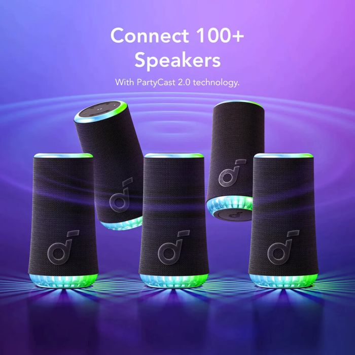 Prijenosni Bluetooth zvučnik ANKER Soundcore Glow (30W, 360° zvuk, IP67, 18h trajanje baterije, PartyCast 2.0, moder)-6