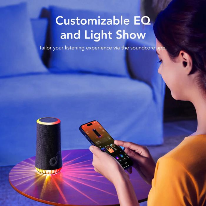 Prijenosni Bluetooth zvučnik ANKER Soundcore Glow (30W, 360° zvuk, IP67, 18h trajanje baterije, PartyCast 2.0, moder)-2