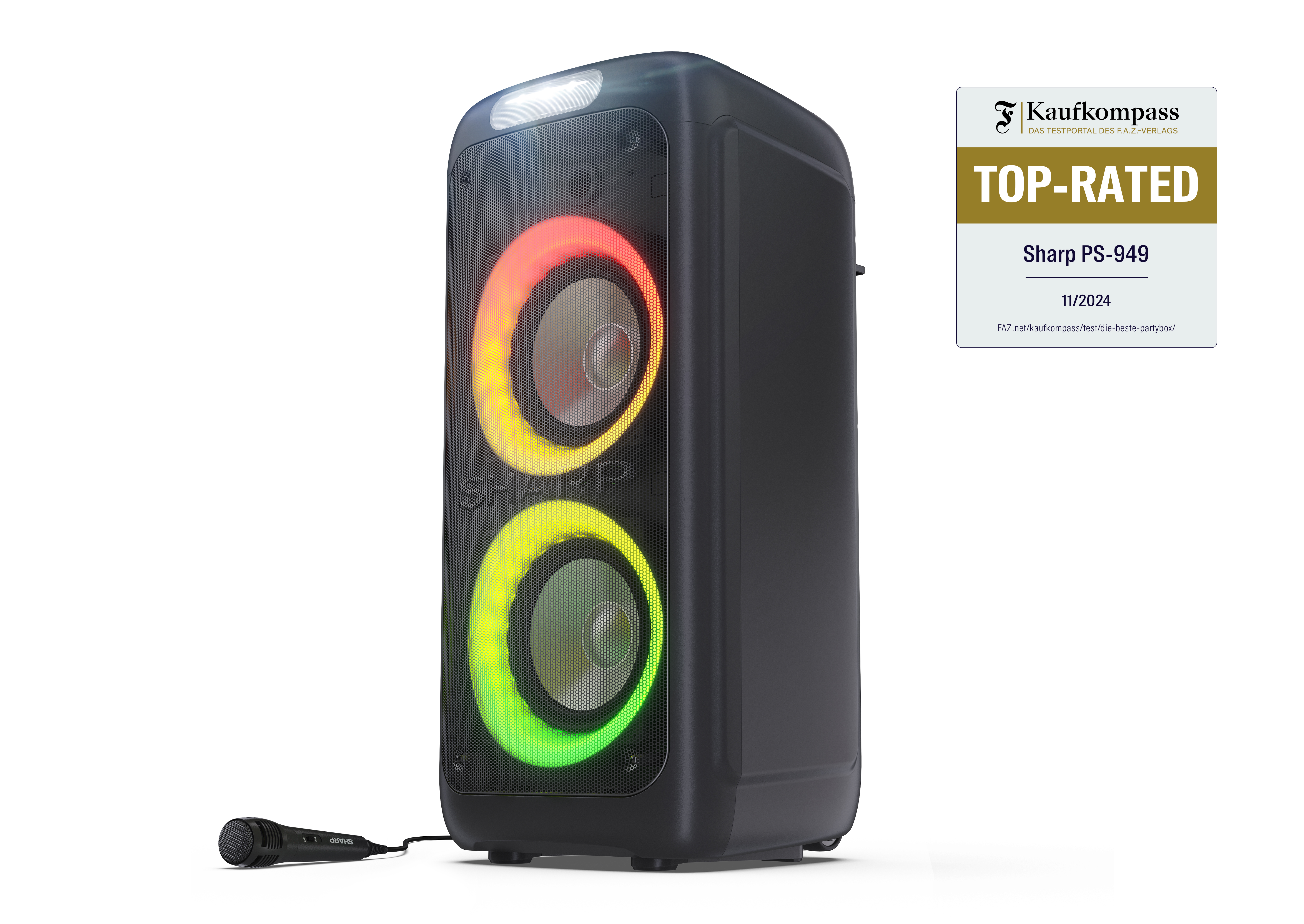 Party zvučnik SHARP PS-949 (132W, Bluetooth, TWS, IPX4, USB, LED rasvjeta)