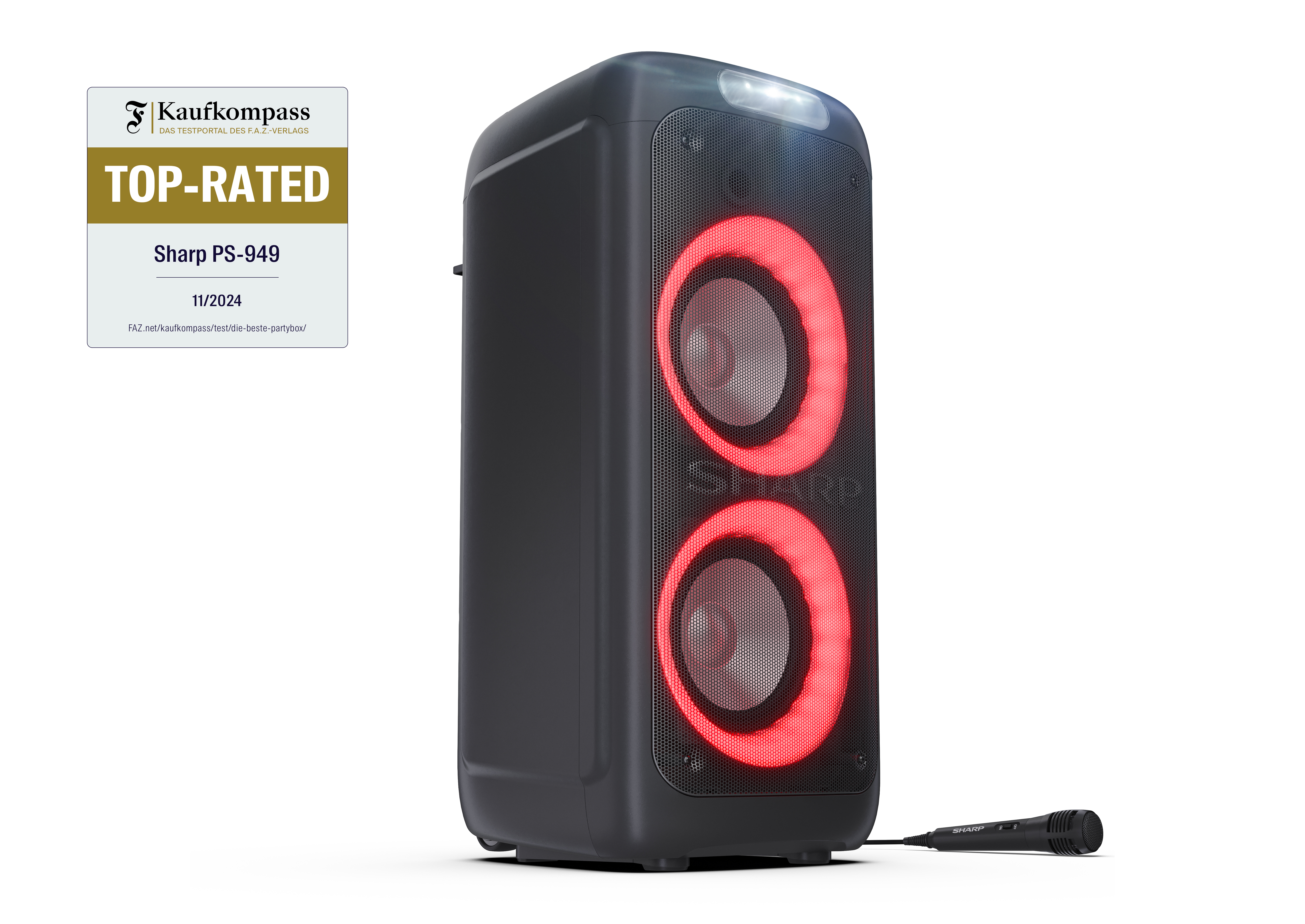 Party zvučnik SHARP PS-949 (132W, Bluetooth, TWS, IPX4, USB, LED rasvjeta)-3