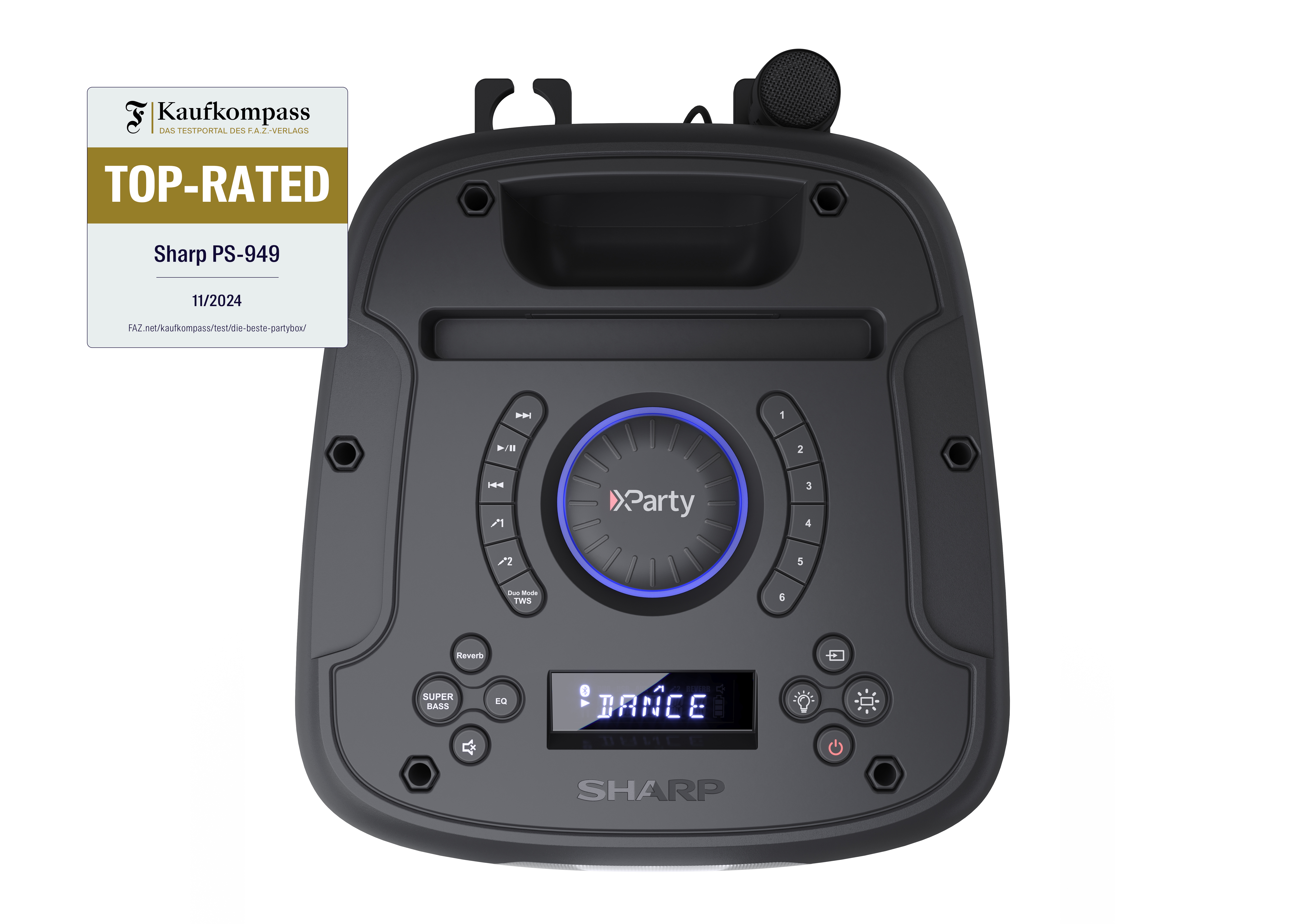 Party zvučnik SHARP PS-949 (132W, Bluetooth, TWS, IPX4, USB, LED rasvjeta)-5