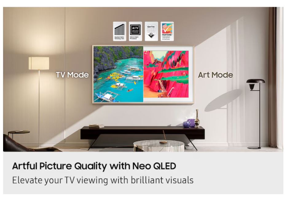 TV SAMSUNG The Frame PRO QE75LS03FWUXXH Tizen OS (189 cm, 4K UHD, Neo Quantum HDR, HDR10+, AI Sound, Smart TV, DVB-T2/C/S2)-5