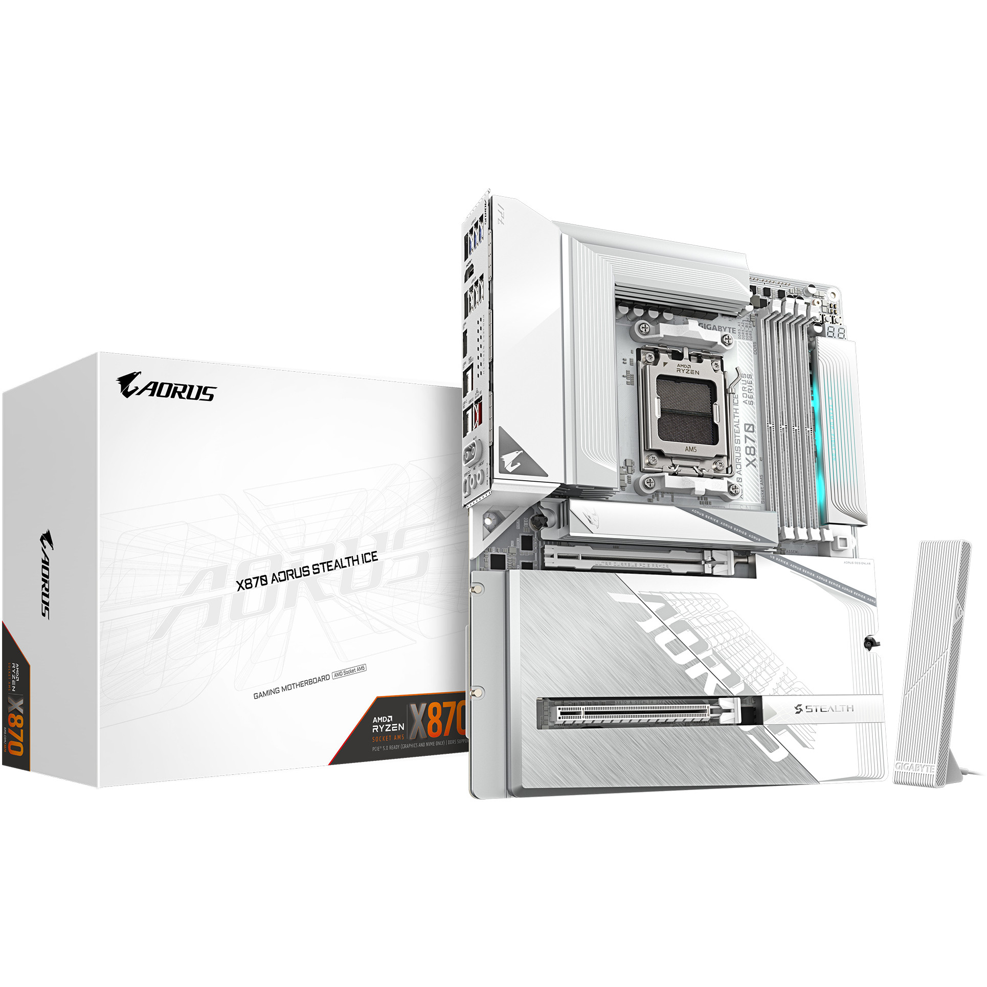 Matična ploča GIGABYTE AM5 X870 AORUS STEALTH ICE-4