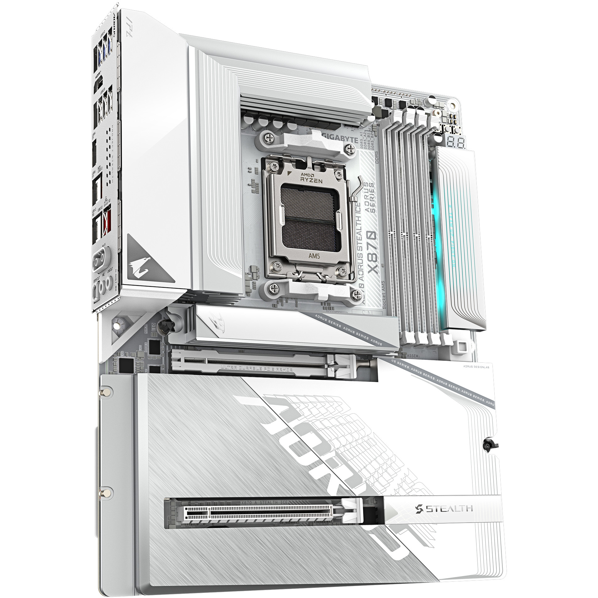Matična ploča GIGABYTE AM5 X870 AORUS STEALTH ICE-7
