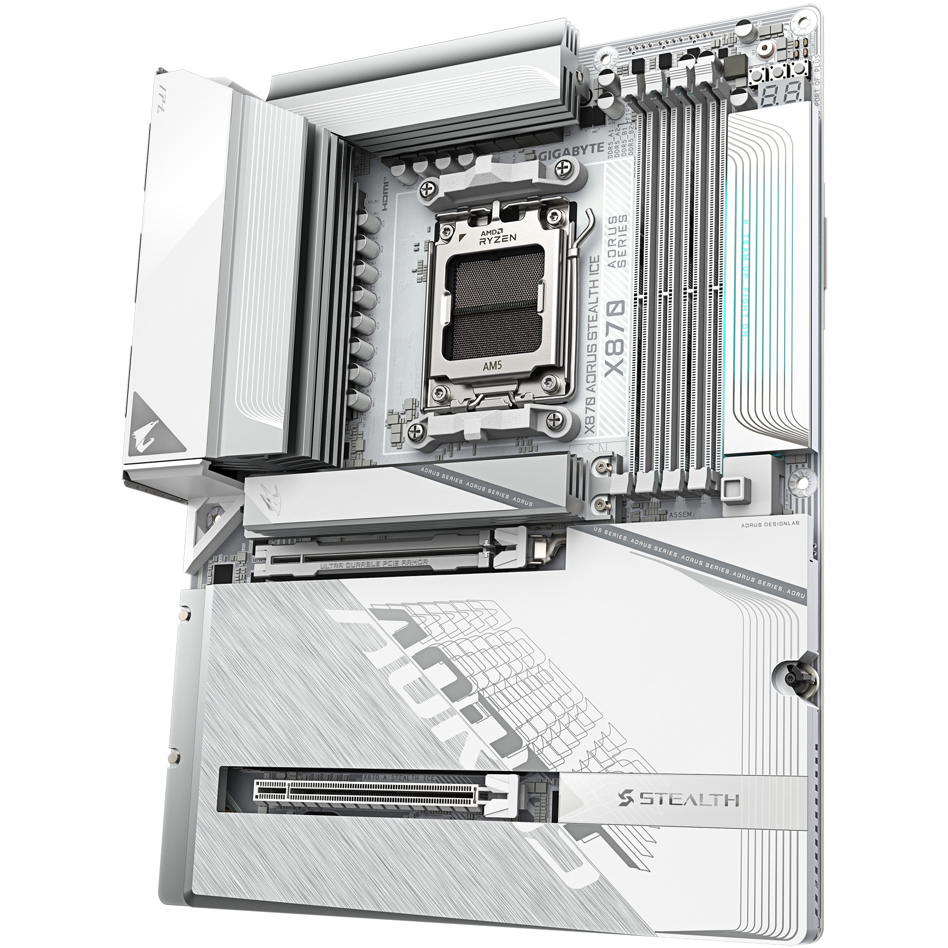 Matična ploča GIGABYTE AM5 X870 AORUS STEALTH ICE-8