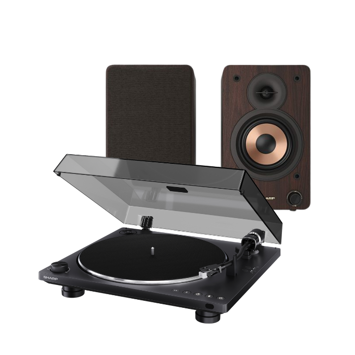 Gramofon SHARP RP-TT100 + zvučnici SHARP CP-SS30 smeđi (aktivni, par)