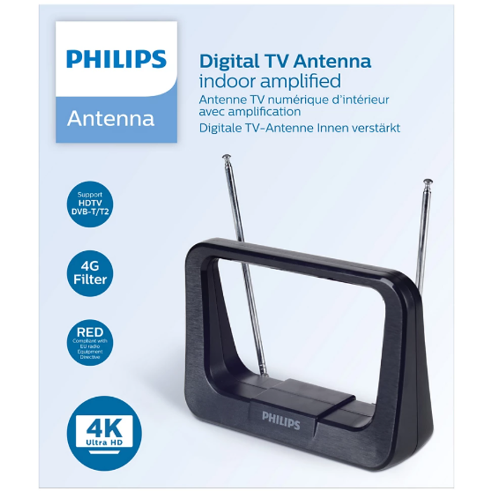 Unutarnja antena PHILIPS SDV1226/12, pojačalo 28dB, 4G filter, UHF, VHF, FM,HDTV, 1.8 m-1