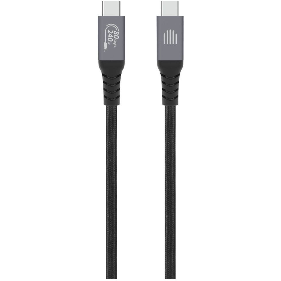 Kabel DVICED USB4, pleteni, 80 Gbps, 240 W, (kompatibilan s Thunderbolt), 1m - Crni-0