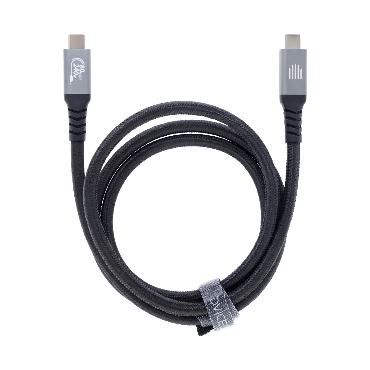 Kabel DVICED USB4, pleteni, 80 Gbps, 240 W, (kompatibilan s Thunderbolt), 1m - Crni-2