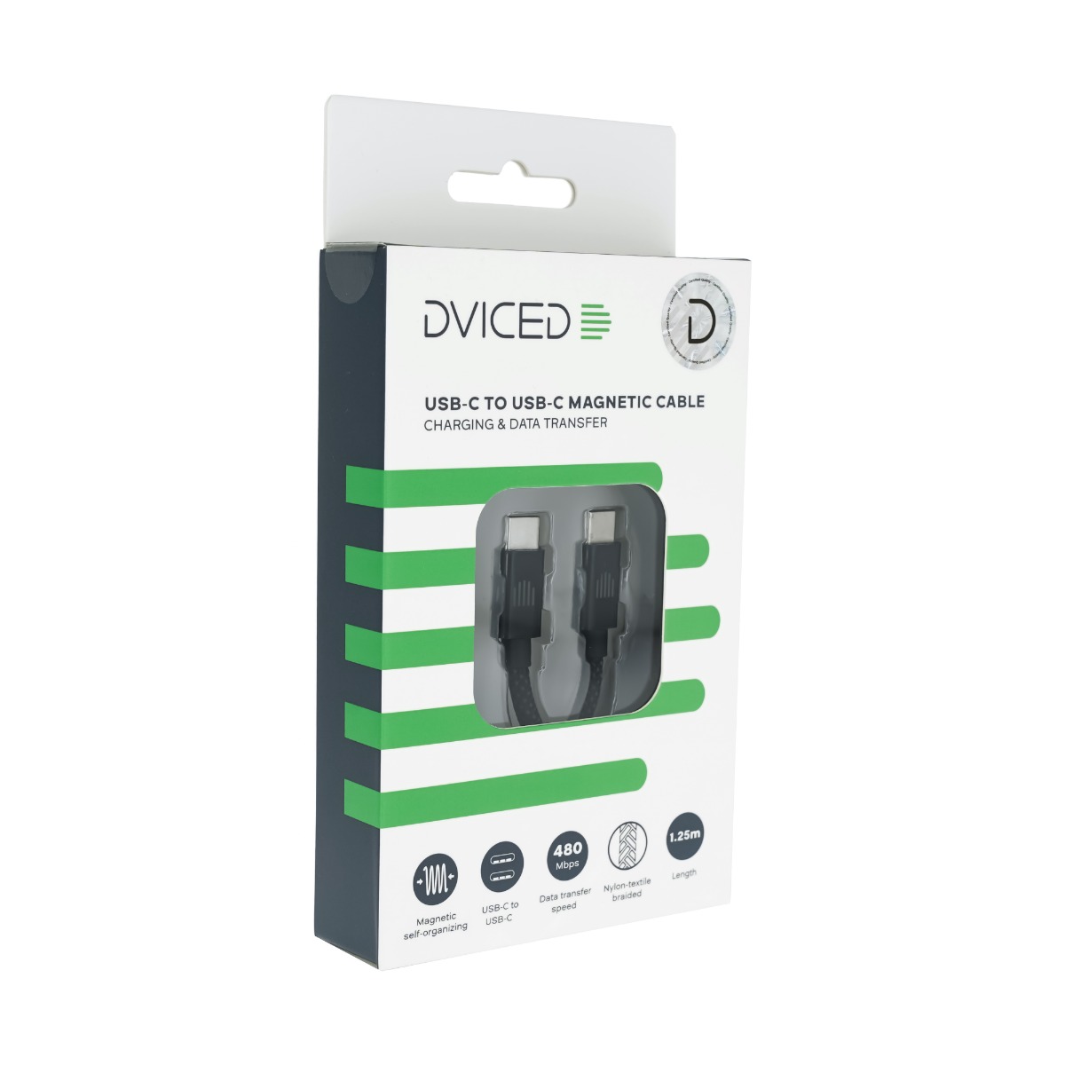 Kabel DVICED Magnetic Braided USB-C na USB-C, 1,25m - Tamno siva-4