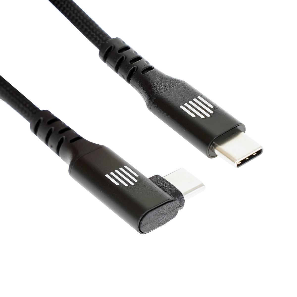 Kabel DVICED Angled Braided USB-C na USB-C, 1,25m - Crni-1