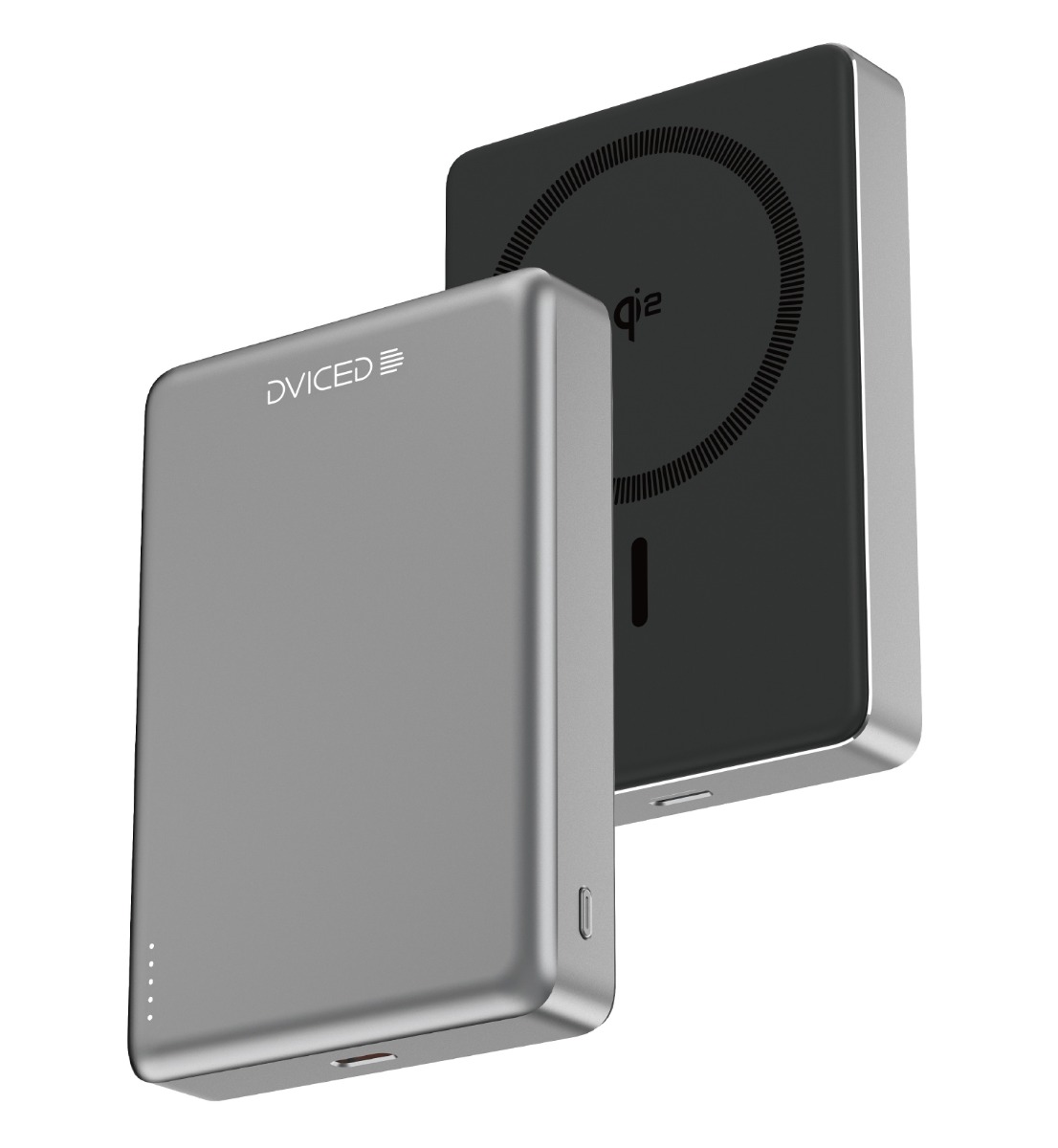 Power bank DVICED Qi2 Ultrathin MagSafe (10000mAh, Black/Grey)-0