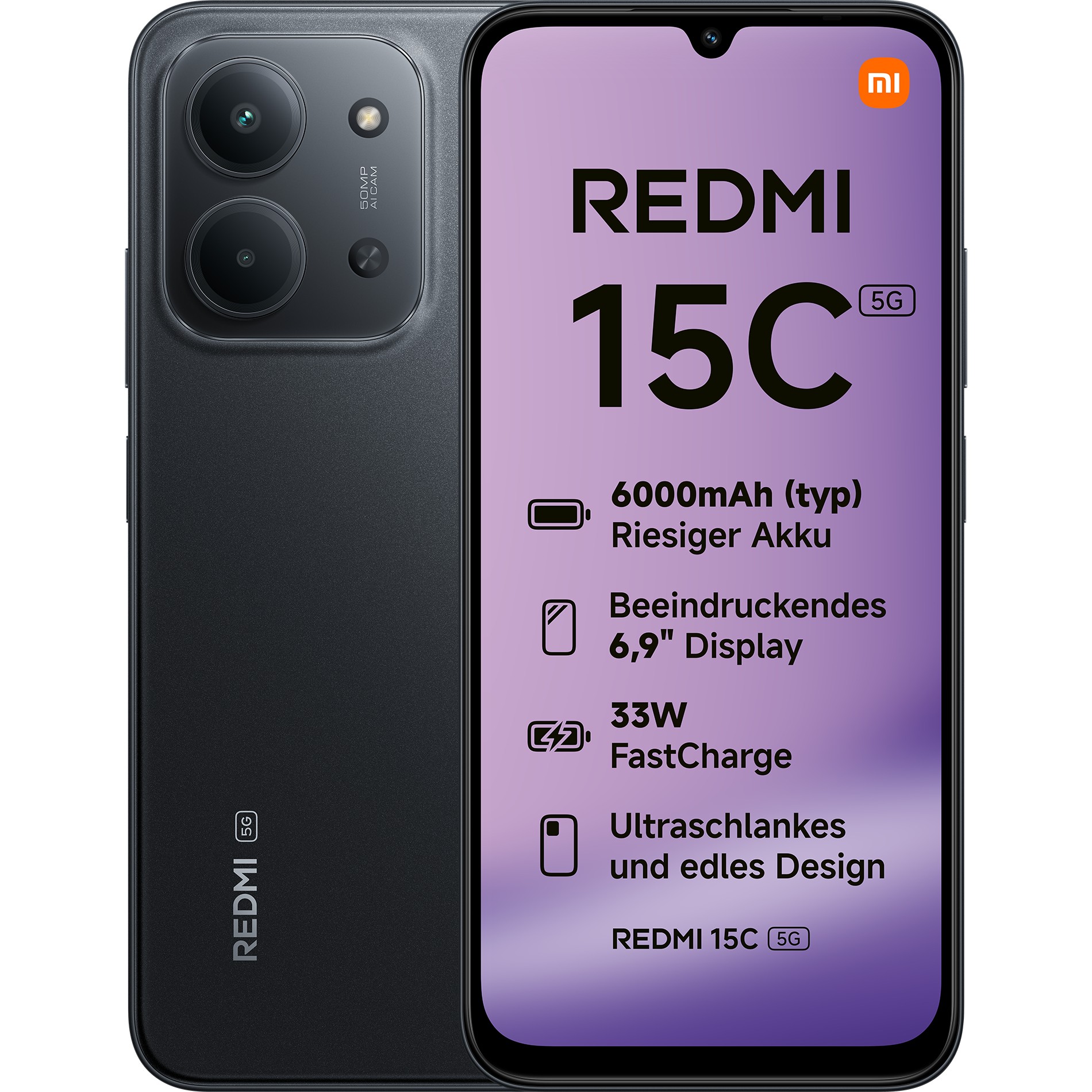 Mobitel XIAOMI Redmi 15C 5G 4GB/128GB, crni (EU)-0