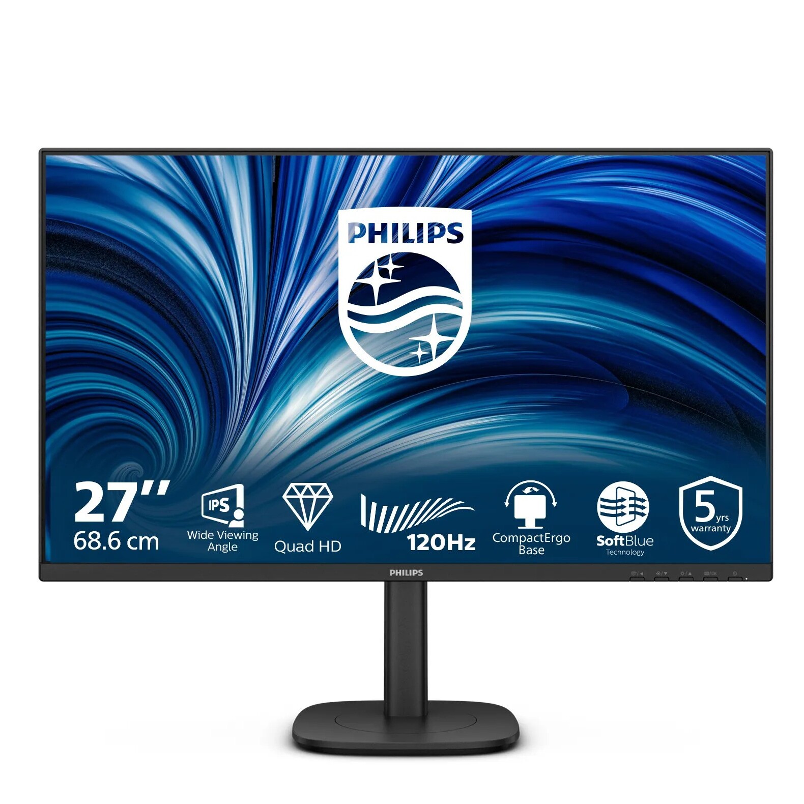 Monitor PHILIPS 27B2N3500J 27" QHD, 2xHDMI, DP, USB, HAS-0