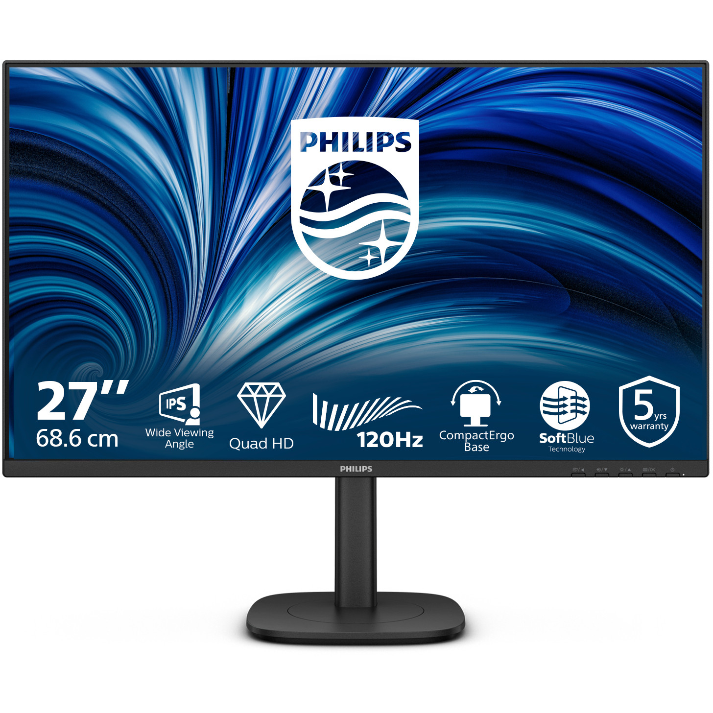 Monitor PHILIPS 27B2N3500J 27" QHD, 2xHDMI, DP, USB, HAS-1