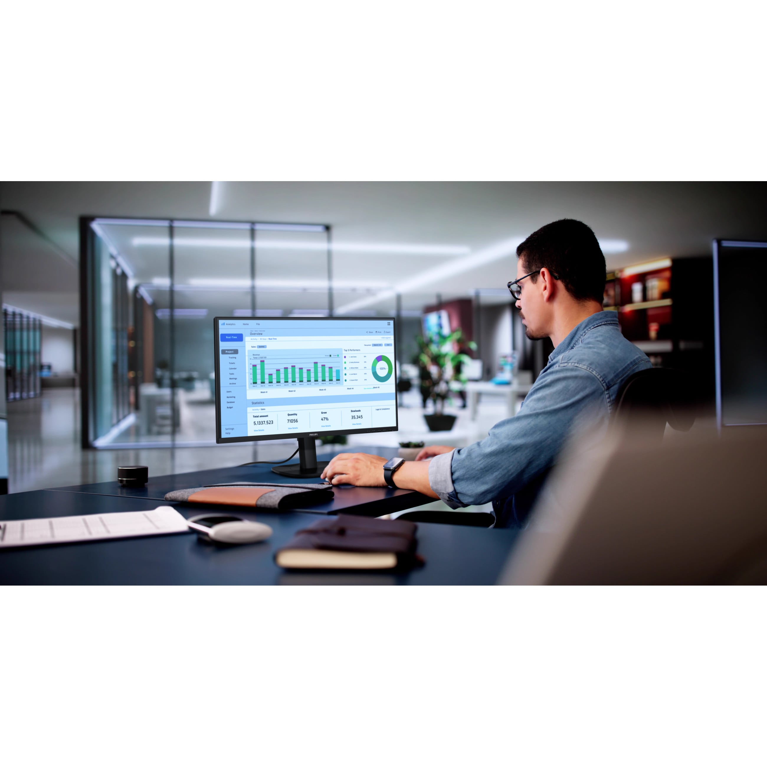 Monitor PHILIPS 27B2N3500J 27" QHD, 2xHDMI, DP, USB, HAS-6