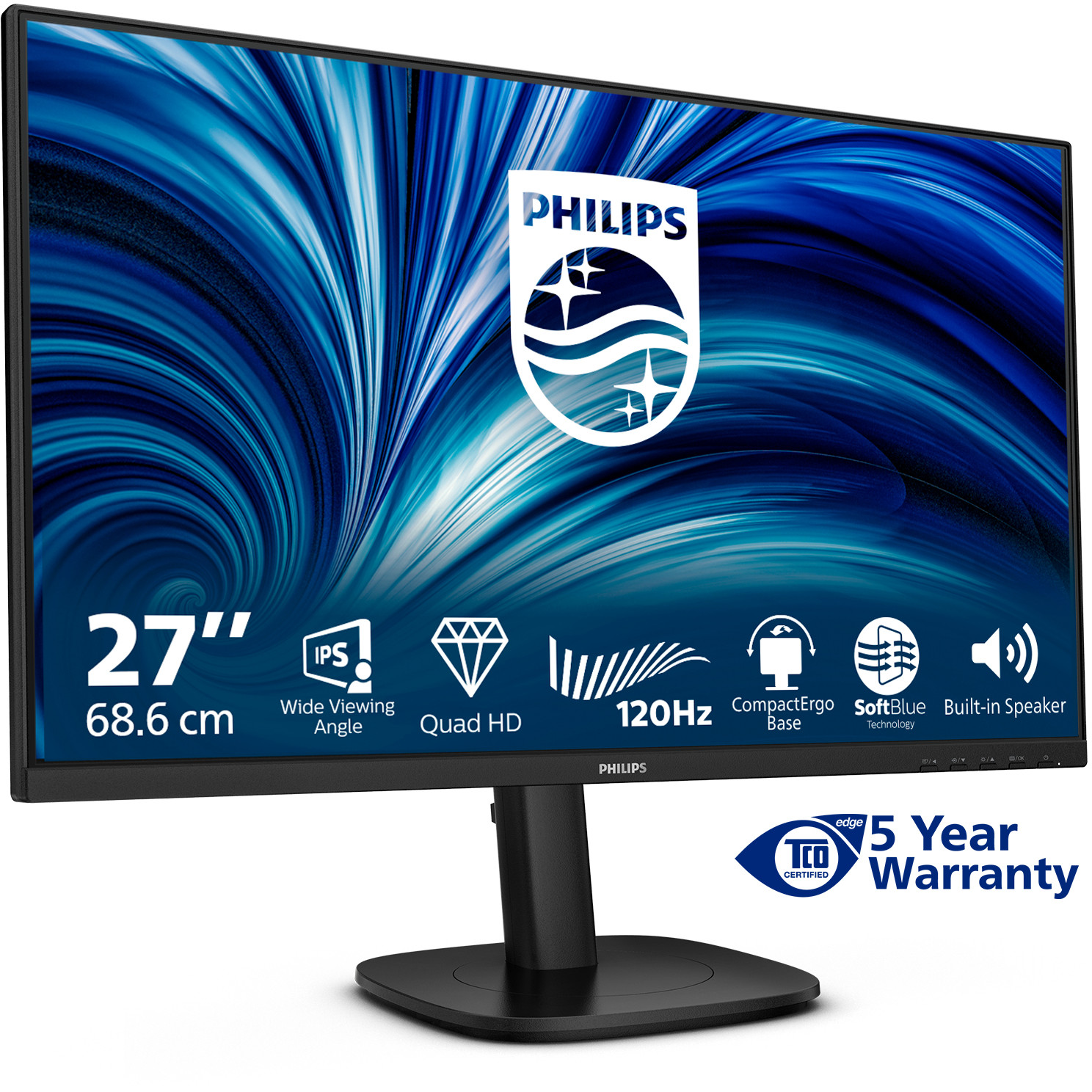 Monitor PHILIPS 27B2N3500J 27" QHD, 2xHDMI, DP, USB, HAS-8