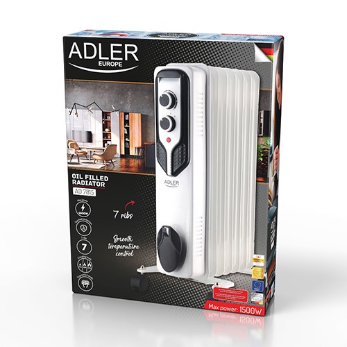 Električni grijalica ADLER AD 7815 (unutarnja, bijela, 1500 W, na ulje)-5