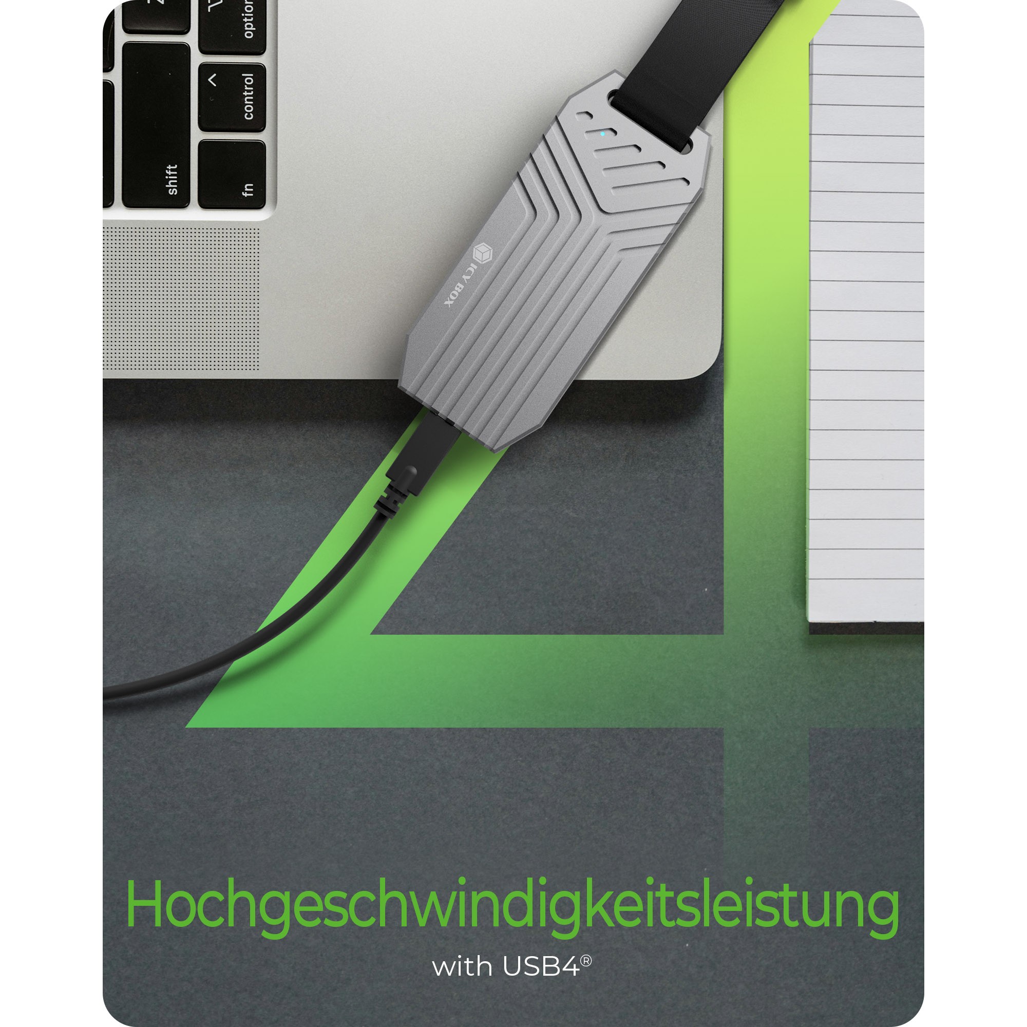 IcyBox IB-1919M-C42 USB4 Gen 3x2 ohišje za M.2 NVMe SSD-9