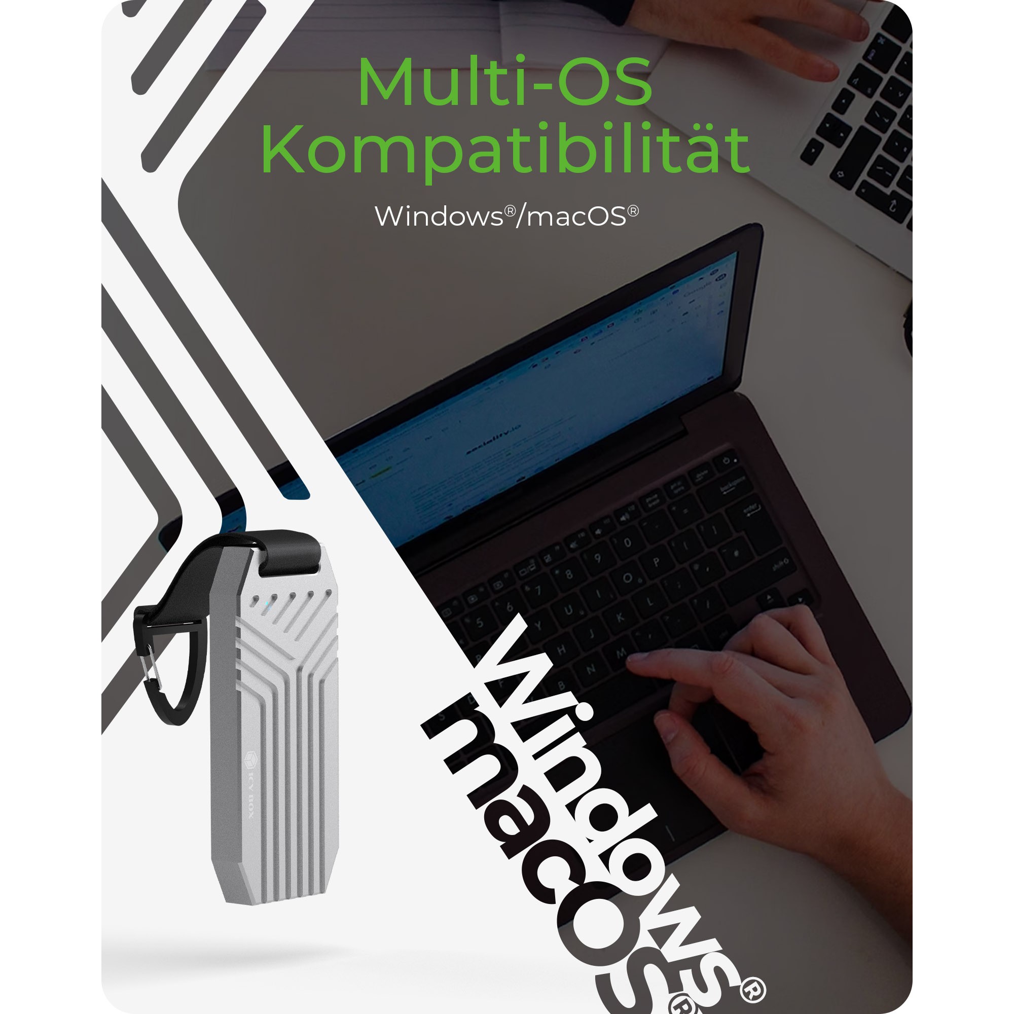 IcyBox IB-1919M-C42 USB4 Gen 3x2 ohišje za M.2 NVMe SSD-13