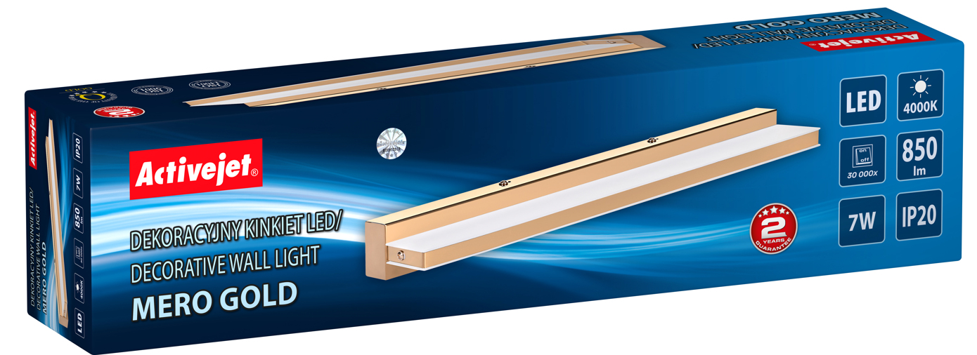 Kinkiet LED ACTIVEJET AJE-MERO GOLD-0